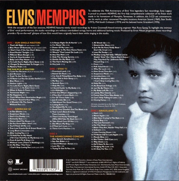 Elvis Presley – Memphis (Sealed Deluxe 5CD set) Dented Box 263 - Image 3 of 3