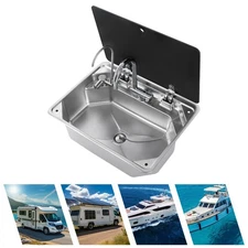 RV Sink Hand Wash Basin Sink 17.83*12.8*6.57in for Outdoor RV Camper Van Caravan