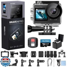 AKASO Brave 4 Pro 4K30 Action Camera with 64GB MicroSD U3 Card, 131FT Underwa