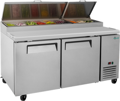 69'' Pizza Prep Table with Refrigerated Base NSF & ETL  Removable Salad Bar Cover