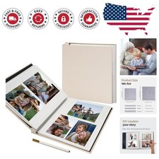 Linen Cover Photo Album with 40 Sticky Pages - Perfect for Scrapbooking Memories