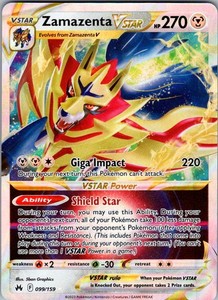 Zamazenta VSTAR 099/159 Crown Zenith Ultra Rare Holo