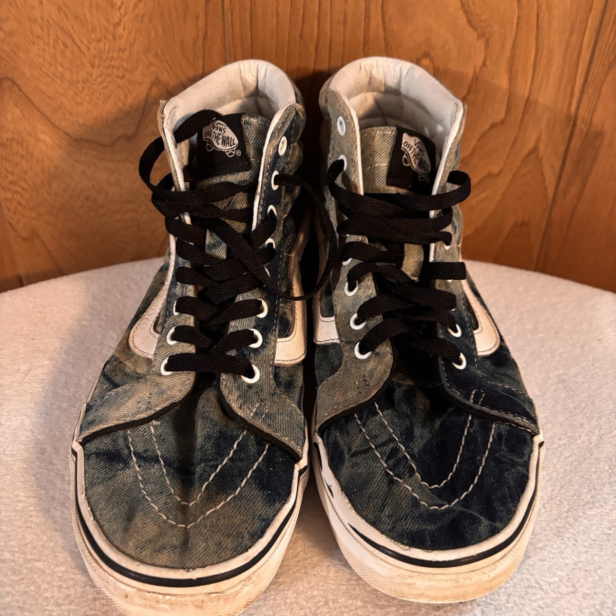 Vans Sk8-Hi Denim Acid Wash Skate Shoes Mens 8.5 Womens 10 