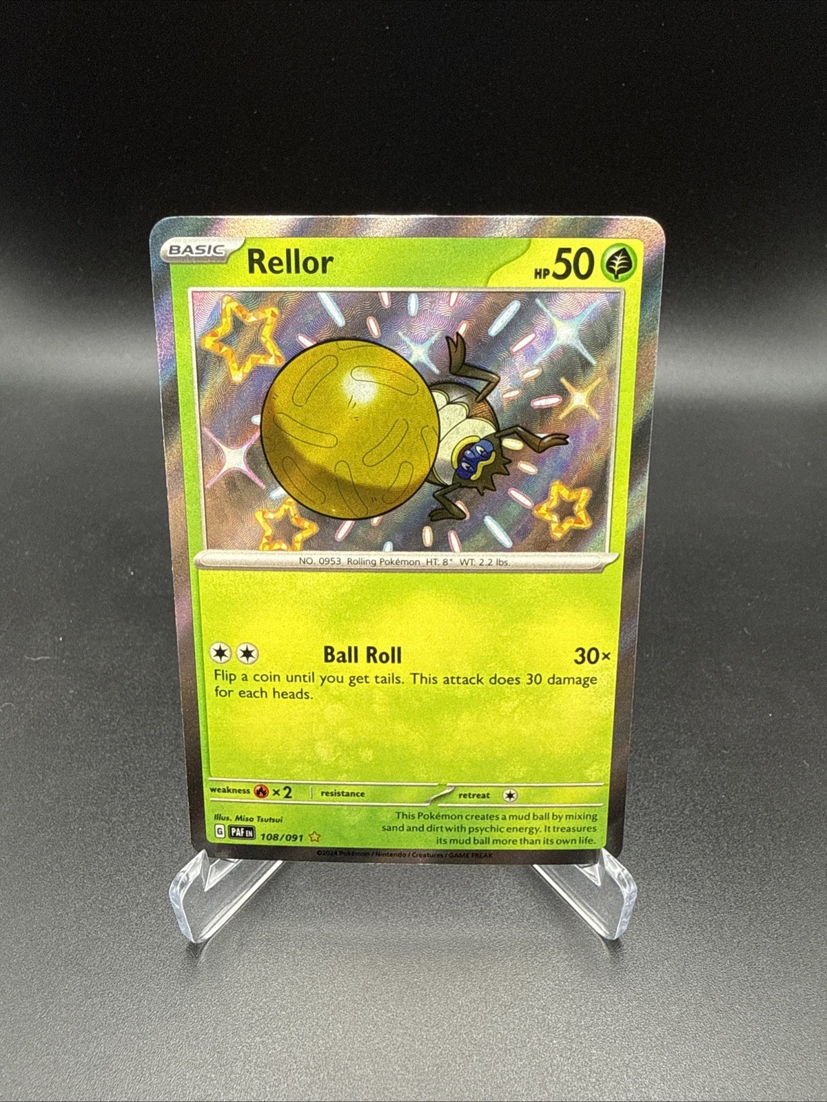 Rellor 108/091 - Pokemon Paldean Fates Card - NM