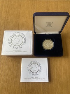 2003 Coronation Jubilee Silver Proof Crown £5 Five Pound Coin God Save the Queen