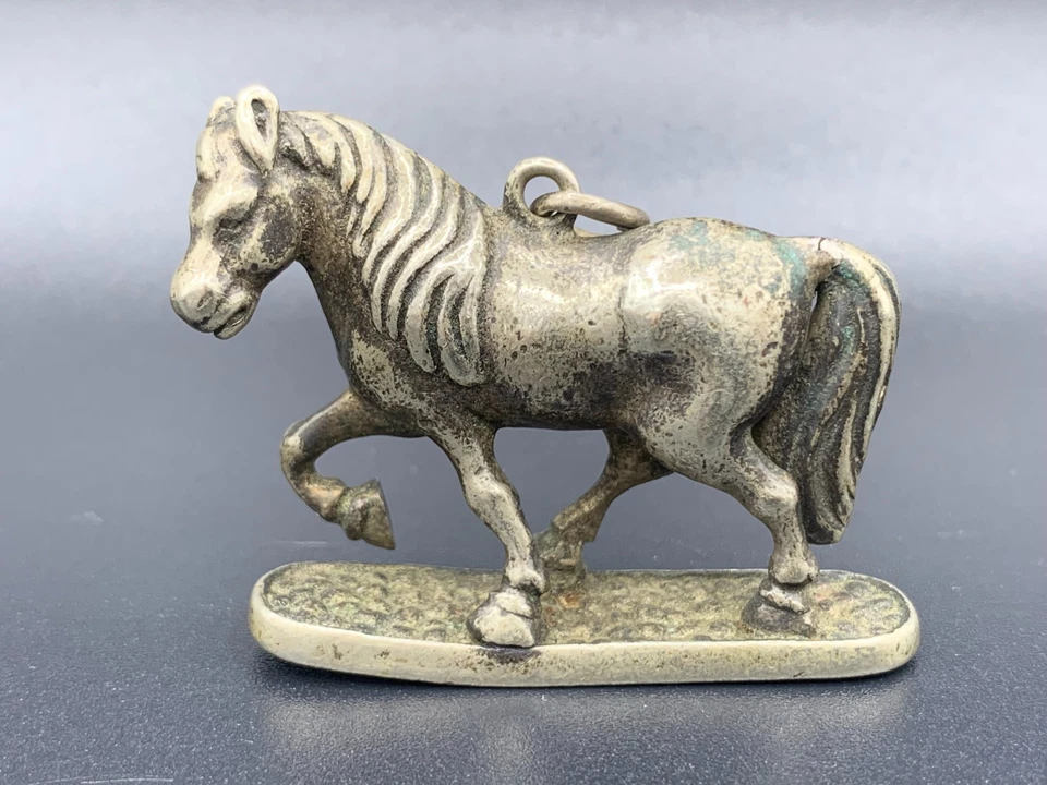 Antique Large German Silver Metal Horse Watch Chain Charivari Pendant Fob c.1920 - Image 2 of 4