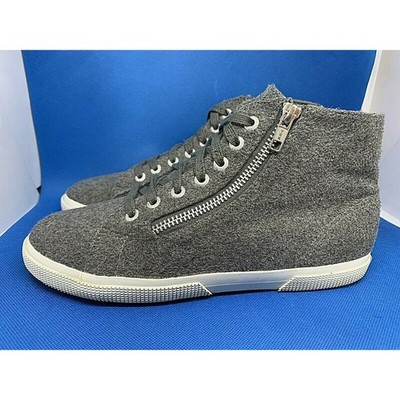 SUPERGA Gray 50% Wool Zip / Lace Up High-Top Athletic Sneakers Women's Size 8.5
