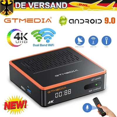 4K UHD Android Smart TV Box DVB-T/T2 Kabel Satelliten Receiver WIFI Mediaplayer - Bild 1 von 4