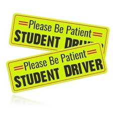 2 PCS Magnetic Car Stickers, Student Driver Magnetic Reflective Patient Style 5