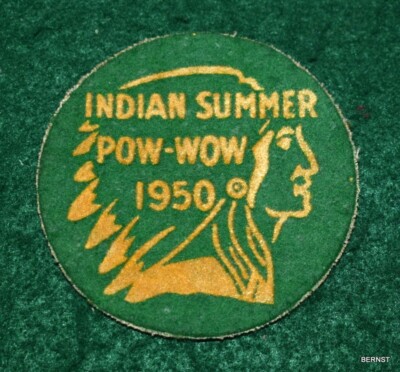 BOY SCOUT PATCH - 1950 POW-WOW - NORTHWEST SUBURBAN COUNCIL - FELT ON CANVAS