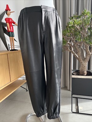 THAKOON ADDITION Lederhose Leder Hose Gr. 36