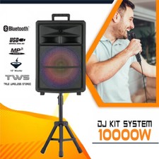 15  LED Rechargeable Bluetooth Speaker Heavy Bass Sound with Microphone  Stand