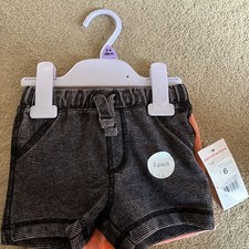 Tesco F&F girls shorts, orange and grey, 2 pack, super cute age 3-6 months new!!