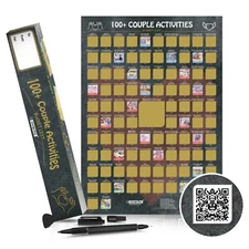 New Ovanto 100+ Couple Activities Scratch Off Poster, 16.5x23.4"