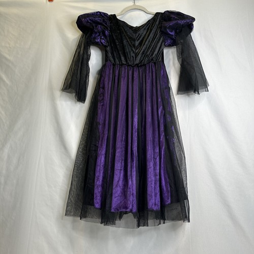Witch Costume Halloween Theater Purple Velvet Tulle’ MED 7 8 READ - Picture 3 of 11