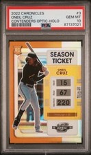 2022 Panini Chronicles Contenders #3 Oneil Cruz RC PSA 10 Optic Holo Prizm