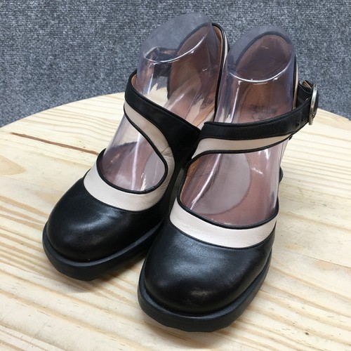 John Fluevog Shoes Womens 7 Elif Pumps Black Leather Buckle Casual Heels - 第 3/22 張圖片