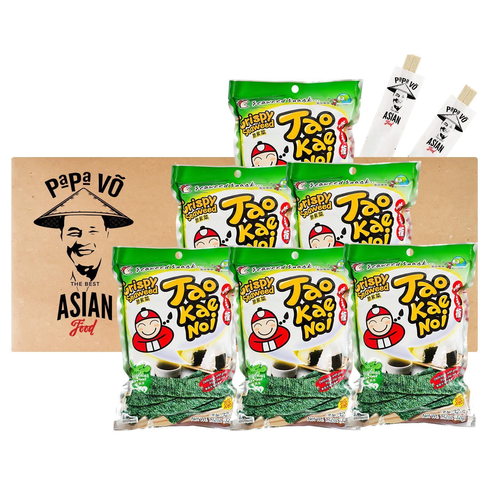 Tao Kao Noi Algensnack original 6x36g Seaweed Snack Seetang Snack Algen Snack