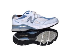 New Balance 990v3 Womens Sz 9B White Blue Running Shoes Made in USA W990WB3