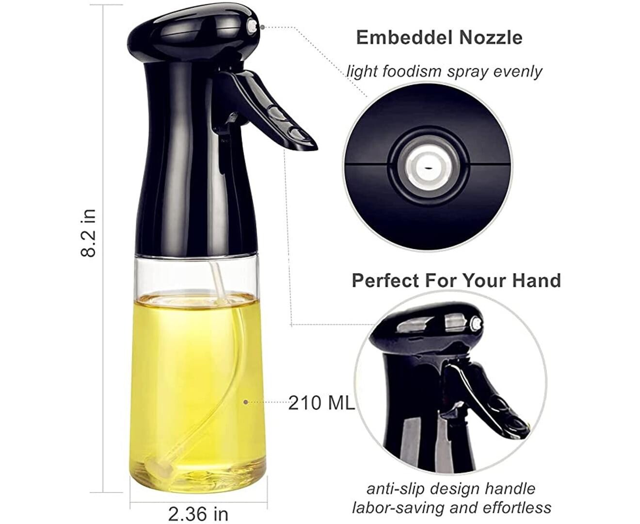 NGECORS Olive Oil Sprayer Food Grade Oil Vinegar Spray Mister Cooking