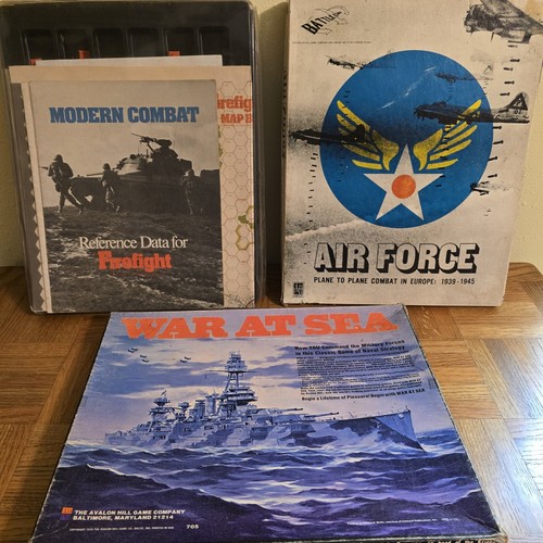 Vintage Brettspiel Lot Avalon Hill WWII Krieg auf See Luftwaffe Kampf Feuerwehr