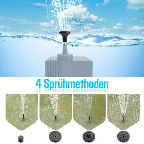 Teichpumpe 5W 280L/H Solarpumpe Pumpenset Springbrunnen Fontäne Gartenteich Set - Bild 4 von 12