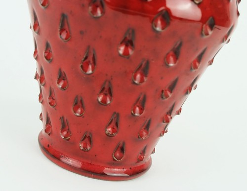 italian mid century VASE fratelli fanciullacci strawberry sgraffito decor 1960s - 第 3/8 張圖片