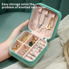 Small PU Leather Jewelry Box Portable Travel Jewellery Ornaments Storage Case