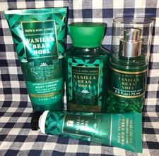 4 Piece NEW Vanilla Bean Noel Mist Cream Gel Hand TRAVEL Set Bath & Body Works
