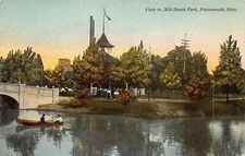 J85/ Portsmouth Ohio Postcard c1910 Millbrook Park Boat Bridge  253