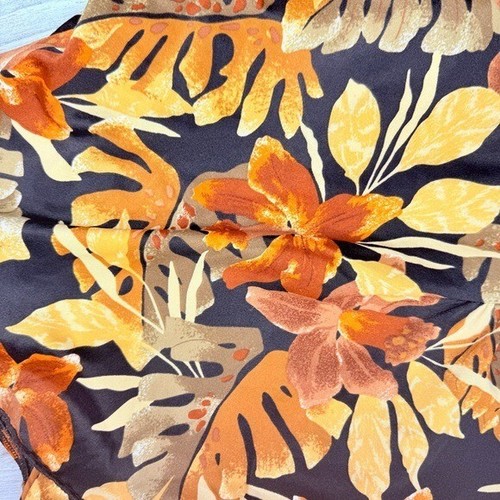 Vintage Jantzen floral Hawaiian one piece bathing suit swimwear skirted 14 - Picture 2 of 6