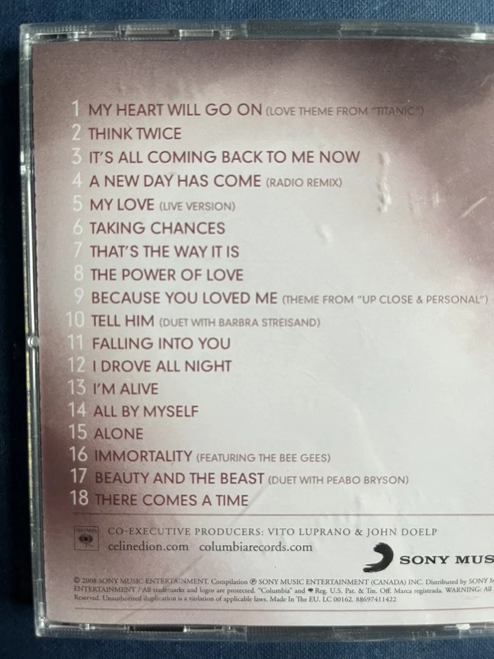 Celine Dion MY LOVE: THE ESSENTIAL COLLECTION Used 18 Track Greatest Hits Cd Pop - Image 2 of 3