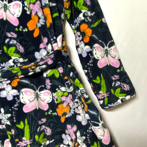 Vera Bradley Wrap Robe Belted BLOOM BOOM NAVY Hood Floral Butterfly Women's 2XL - Picture 9 of 17