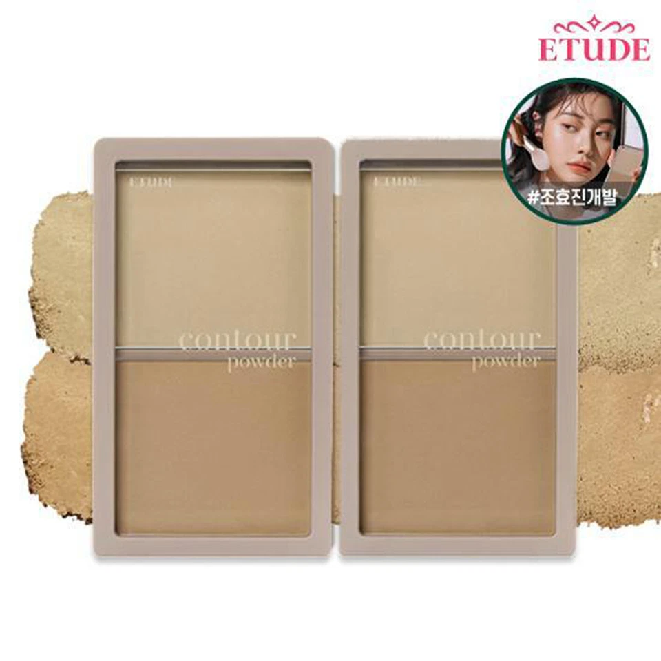 ETUDE Contour 粉末阴影阴影 5 克*2 + 下巴刷 Hyojin Cho K-Beauty 著 — 第 4/4 张图片