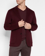 NEW EXPRESS 248 MERLOT SLIM WOOL BLEND HAND FINISHED BLAZER JACKET SZ XL