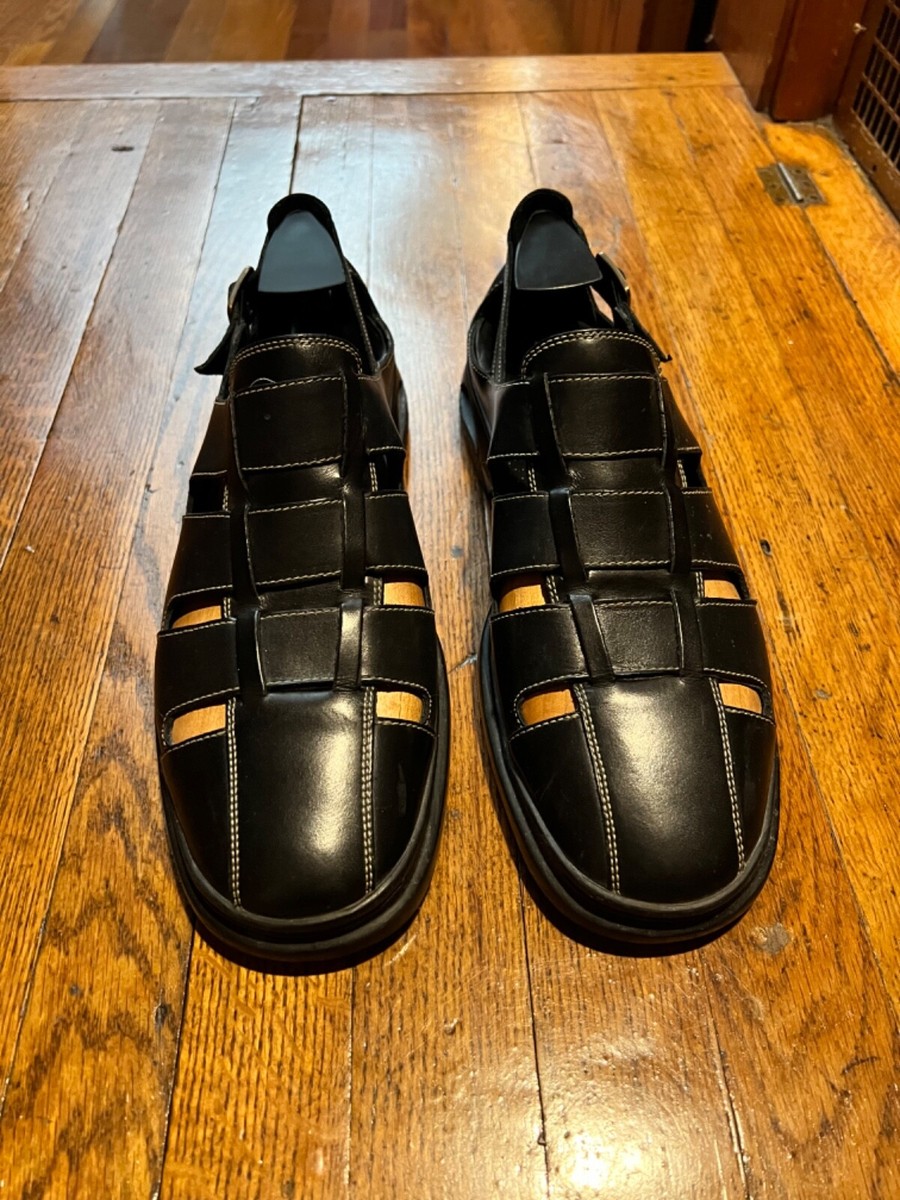 Cole Haan Mens NikeAir Black Leather Sandals 11.5 Dempsey  display picture 2
