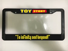 To Infinity and Beyond Toy Story woody Buzz Funny Black License Plate Frame 