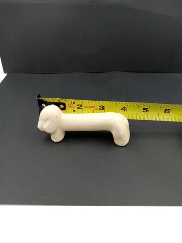 VINTAGE ISRAEL NAAMAN ? DOG FIGURINE WHITE PORCELAIN HAND MADE Basset hound 4" - Picture 16 of 17