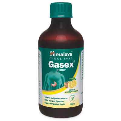 Gasex Himalaya Syrup 200ml For Indigestion & Gas Lemon Ginger Flavor