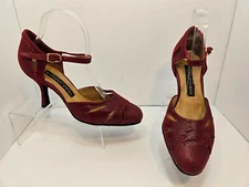 Arika Nerguiz Melina Women's Red Laminated Tango Ballroom Dancing Shoes US 9 M