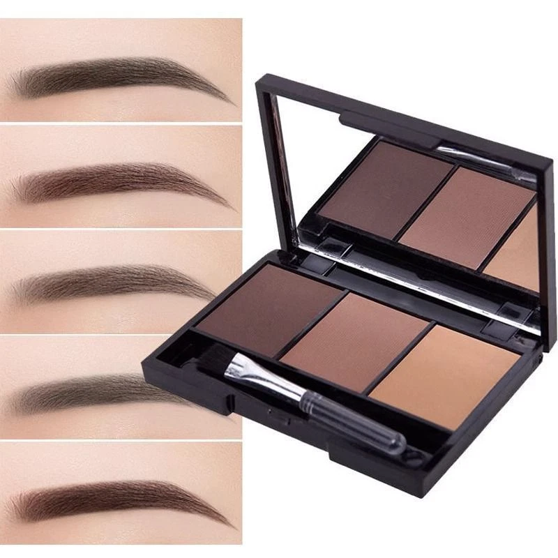 Professional Eyebrow Enhancer-Waterproof Eye Shadow With Brush Mirror Box 3Color - Image 4 of 4