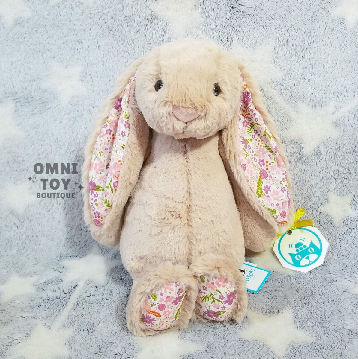 AUTHENTIC Jellycat Blossom Beige Bunny Petal [MEDIUM] NWT Rabbit
