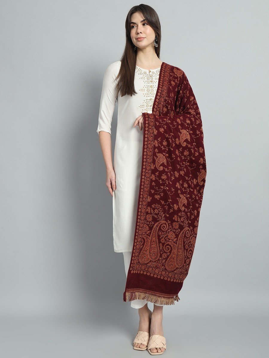 PFLife Sciarpa Di Cashmere Per Le Donne 80'' * 27'' Regalo Pashmina Scialli E Wraps Spessore Oversize Inverno Morbido E Caldo (A-Bianca - Foto 7