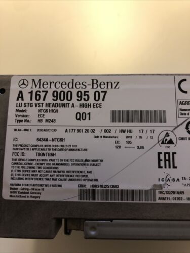 Mercedes Original W167 Headunit High Ece Radio Navi Steuergerät A1679009507 - Bild 5 von 12