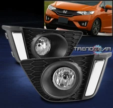 2015-2017 HONDA FIT JAZZ BUMPER DRIVING FOG LIGHTS LAMPS CHROME W/BEZEL+HARNESS