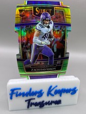 2021 ZACH DAVIDSON GREEN/YELLOW DIE CUT PRIZM SELECT FOOTBALL CONCOURSE RC #95 
