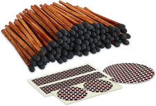 2" Brown Stick Black Tip Espresso Style Safety Matches 100 Artisan Bulk Match