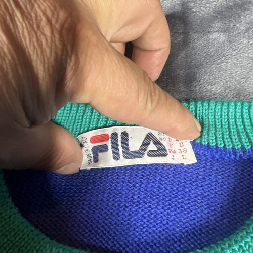 VTG 70s 80s Fila Wool Colorblock Made In Italy Ski Sweater Mens Sz 38 - Picture 4 of 9