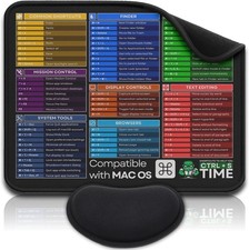 MacOS Compatible Computer Shortcuts Mouse Pad for MacOS - Wrist Rest Included...