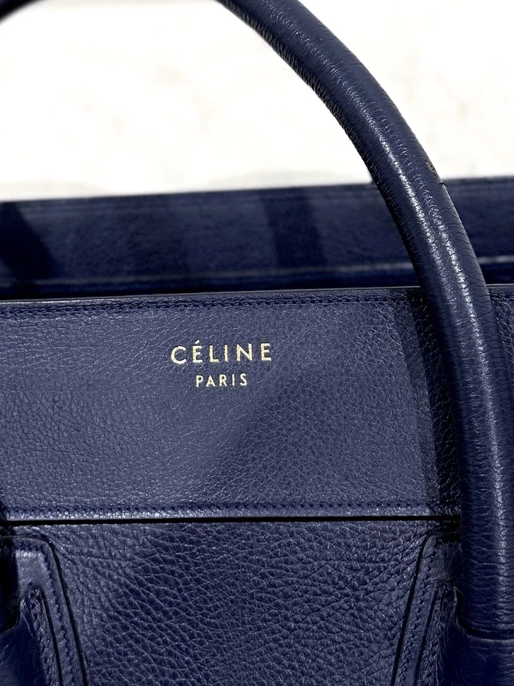 *XMAS SALE*CELINE DARK NAVY BLUE MINI 30cm Drummed Calf Luggage Bag - Image 2 of 4